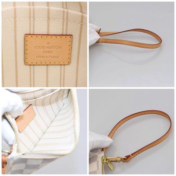 LOUIS VUITTON Damier Azur Neverfull PM Pouch Accessory Pouch LV Auth - Picture 13 of 15